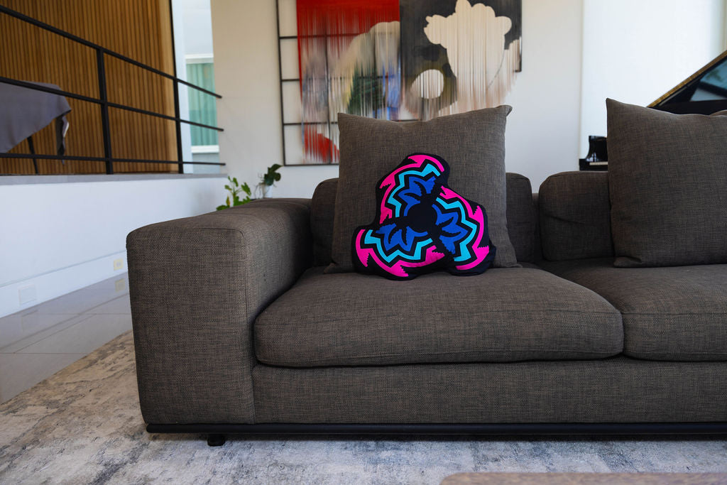 Pink/ Black broken basket pillow
